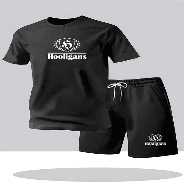 Men's Tracksuits Summer Casual Sportswear Round Neck Short Sleeved T-shirt Shorts 2-piece Set And Se