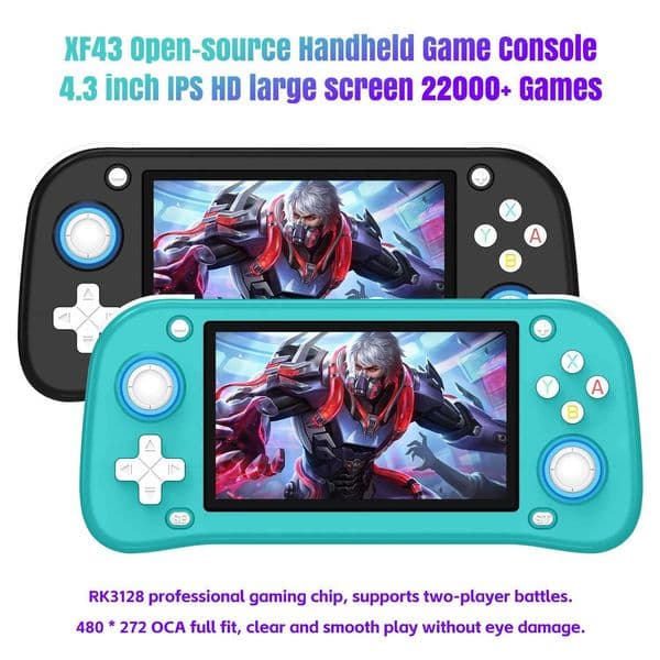 XF43 Retro Handheld Game Console Open Source 43 IPS Screen Linux System Game Players RK3128 Chip Portable Pocket Video Player J260423