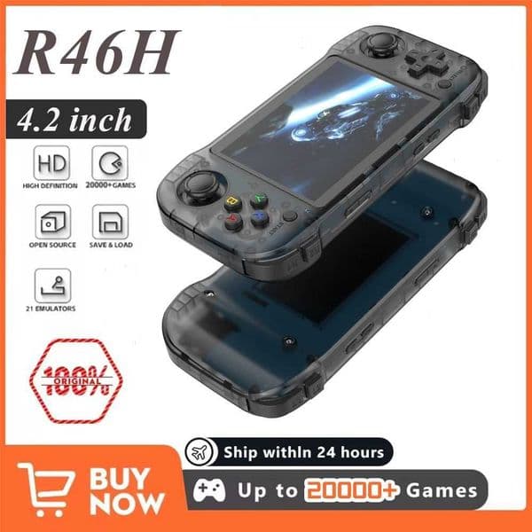 R46H Retro Handheld Game Console Open-Source Built-in WIFI 1024768 42 Inch IPS Screen Pocket Video Movie Player Boys Gift J260423