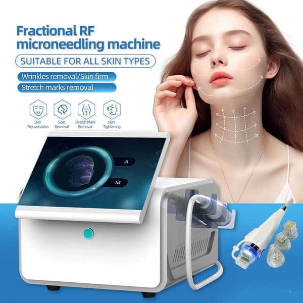 Ace Wholesale Portable 4 Probes Microneedle RF Skin Rejuvenation Acne Pox Wrinkle Removal Fractional Microneedling Dot Matrix Anti-Aging Beauty Machi