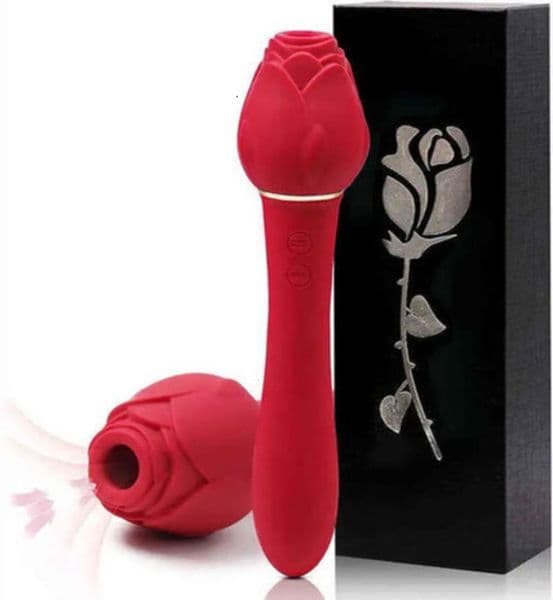 2026 New NXY Vibrators 2 In 1 Rose Shaped Long Colorful Adult Toys Black Red Pink Clitoral adult toys Vagina Suction Sucking Vibrating Sex Toy Dildo Vibrator Fo 013 1013