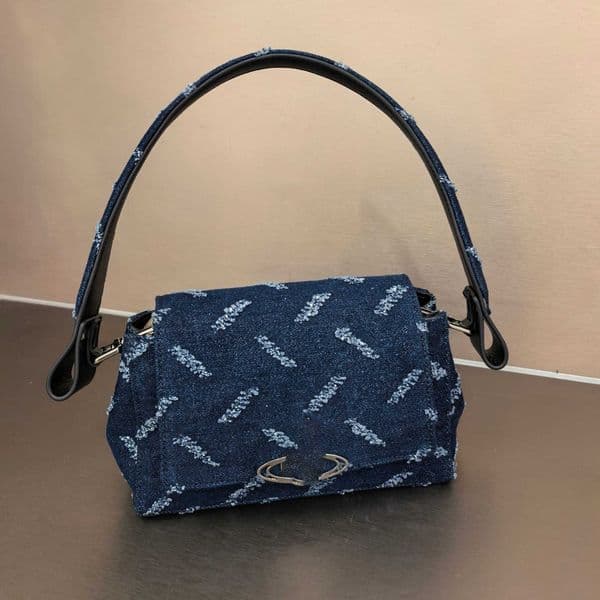 Luxury Denim Underarm Bag Simple Fashionable Women Shoulder Crossbody Bag Minimalist Solid Color Casual Tote Designer Handbag 260423