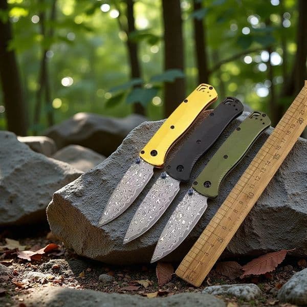 New Outdoor Camping BM533 Folding Belt Knife Damascus Knife Aluminum Handle Jungle Tactical Multi-Functional Self-Defense Tool