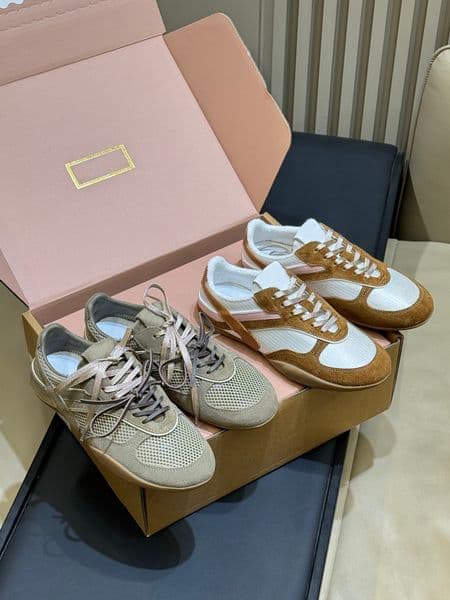 Fashion Retro Flat Training Sneakers 26SS Collection Breathable Mesh Suede Patch Double Shoelace Design Casual Street Sport Running Shoes For