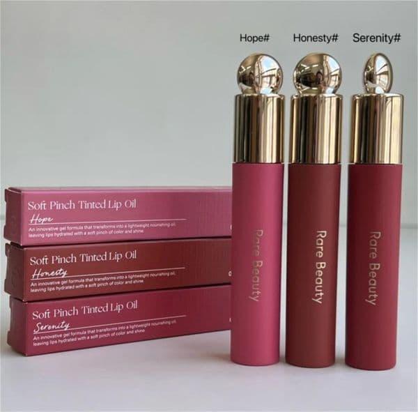 Designer Lipstick Rare Beauty Soft Pinch Tinted Oil Gloss 3Ml Liquid Lipstick Honesty Serenity Hope Lipbalm lip plump Long Lasting Moisturizing Lip Glaze Cosm