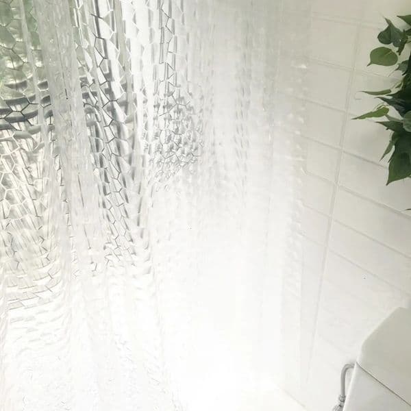Designer h Curtains Waterproof 3D Shower Transparent Bathroom With Hooks Thickened Bathing Sheer Wide Bath Curtain Free Shipping 11