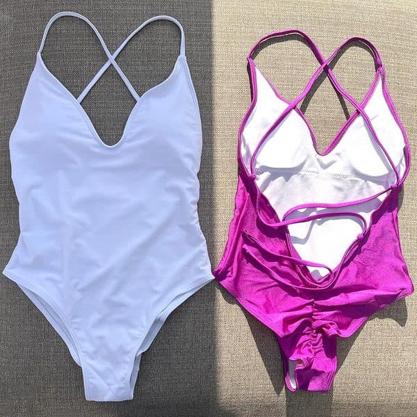 Sexy Padded One Piece Swimsuit Women Swimwear Solid Bathing Suit Monokini Swimming Suit Summer Beachwear maillot de bain femme 260423BANJIA