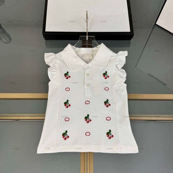 Brand child Short sleeve Polo shirt Fruit embroidery baby lapel tee kids designer clothes Sleeveless design boys girls T-shirts A236X07N337