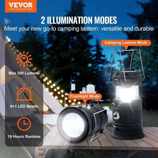 LED Camping Lanterns Portable Rechargeable Lights As Battery Bank 4 PCs S260423
