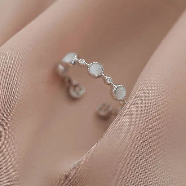 925 Sterling Silver Round Crystal Adjustable Rings For Women Wedding Engagement y Jewelry Wholesale Accessories Jewellery 260423