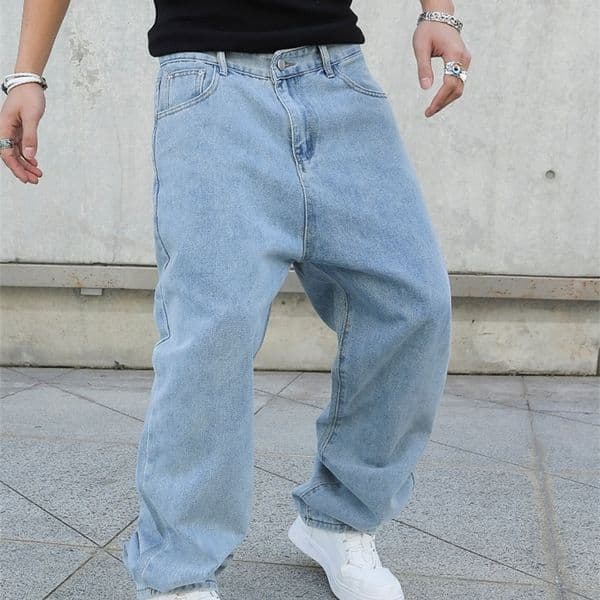 Spring Autumn Men Baggy Jeans Oversize Straight Loose Casual Denim Trousers Solid Color Streetwear Fashion Y2k Wide Leg Pants 260423