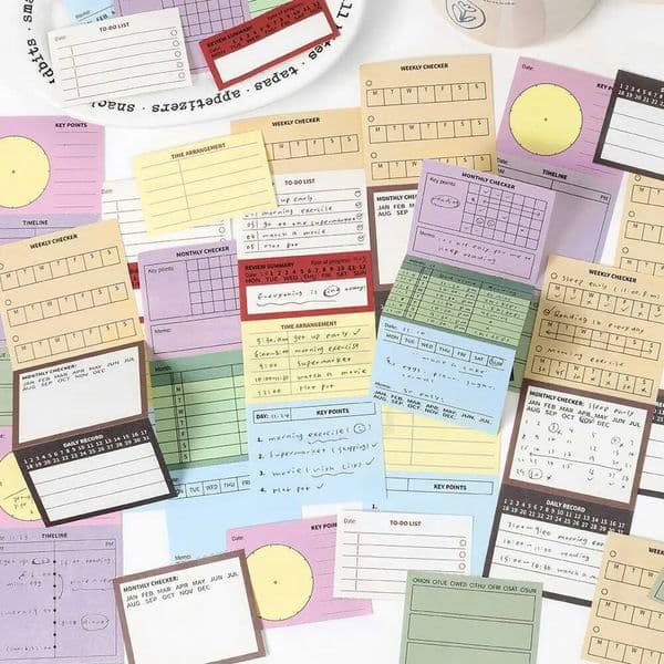 240sheet Siimplicity Writable Tear-Off Notepad Set To-Do List Checklist Paper Scrapbook Memo Pad Minimalist Life Journal Gift