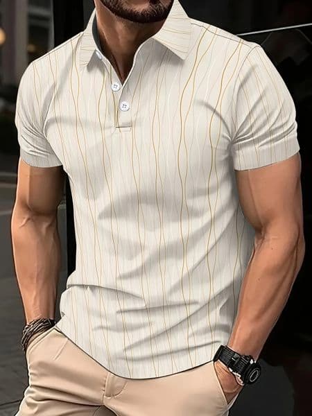 European and American Mens Casual Everyday Sporty Short-sleeved Turn-down POLO Shirts As Gifts Short-sleeved POLO Shirts 260424
