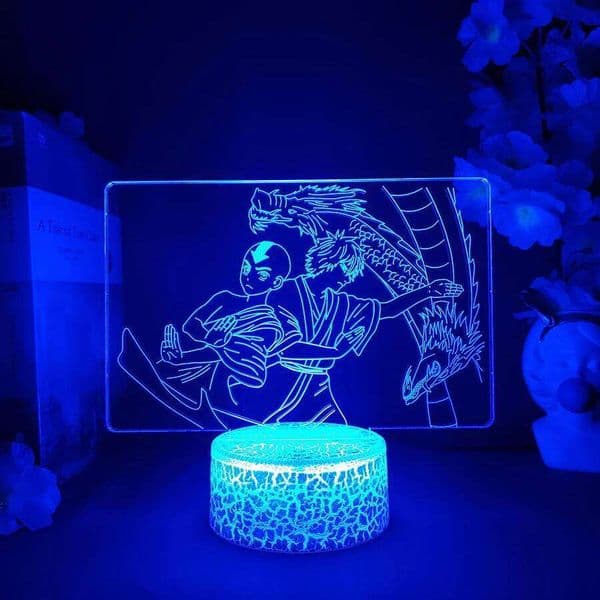 ATLA Anime Figurine Lamp Nightstand for Fans Bedside Table Decoration Cool Things to Home Multi Color Changing zuko/Aang Acrylic