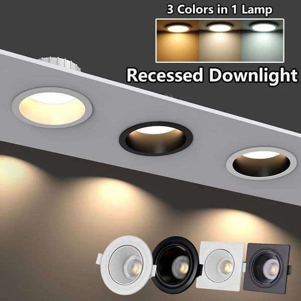 Recessed Downlight GU10 Bulb Adjustable Angle Spotlight Panel Light For Living Room Bedroom Kitchen