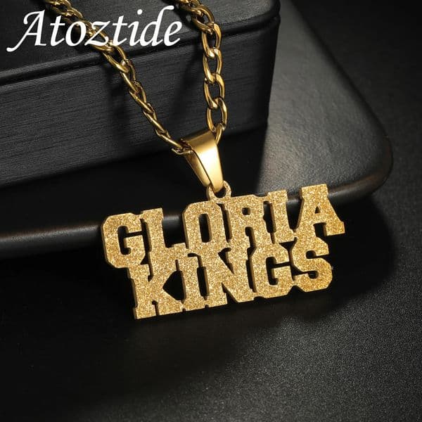 Atoz Custom Name Necklaces for Women Stainless Steel Jewelry Personalized Frosted Heart crown Pendant Chain Birthday Gift260421