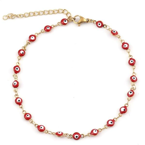 Stainless Steel Anklet Enamel Round Anklets Bracelets For Women Man Summer Jewelry Gifts 23cm9 long 1 Piece 260424