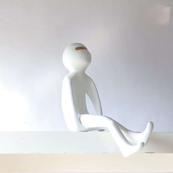 2026 New Modern Decorative Piece, Simple Creative Bubble Blindfolded Sitting Boy Sculpture, Soft Decoration For Model Homes, Living Rooms, A