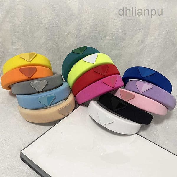 korean temperament retro simple leather color letter print plaid designers letter print headband women classical fashion knot hairbands
