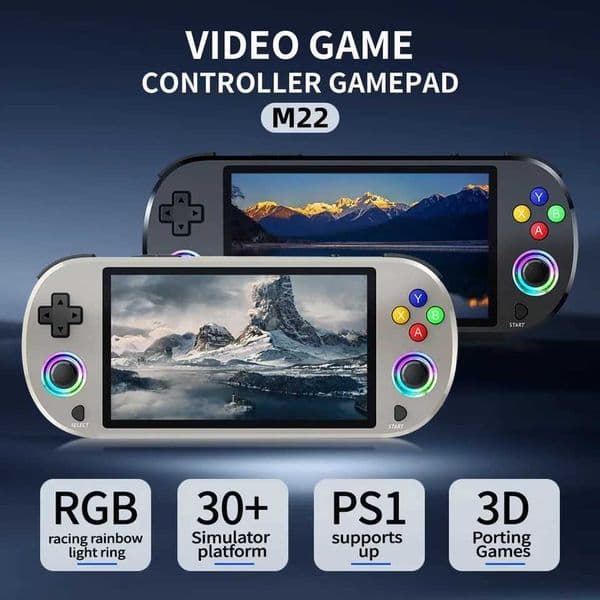 M22 Pro Retro Handheld Game Console 50 HD 19201080 I Display Support LINUX/ Emelec 43 for P Portable Pocket Video Playe T260424