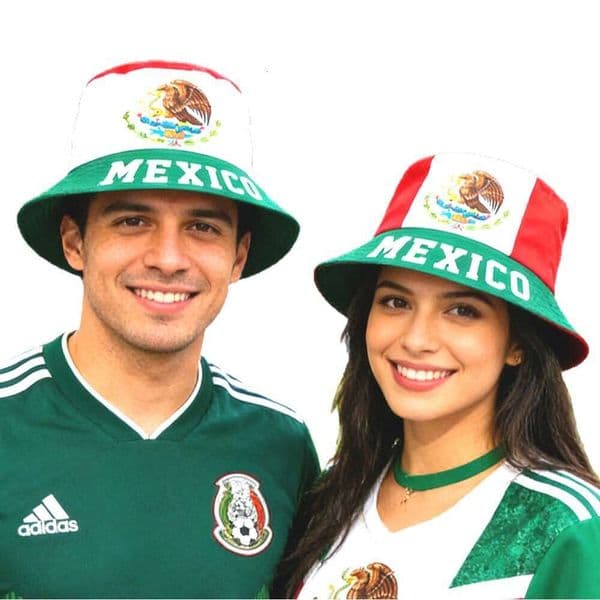 2026 New World Cup National Flag Fisherman Hat Double Sided Polyester Football High Hat USA Canada Mexico Themed Fan Headwear for Sports Event Cheering