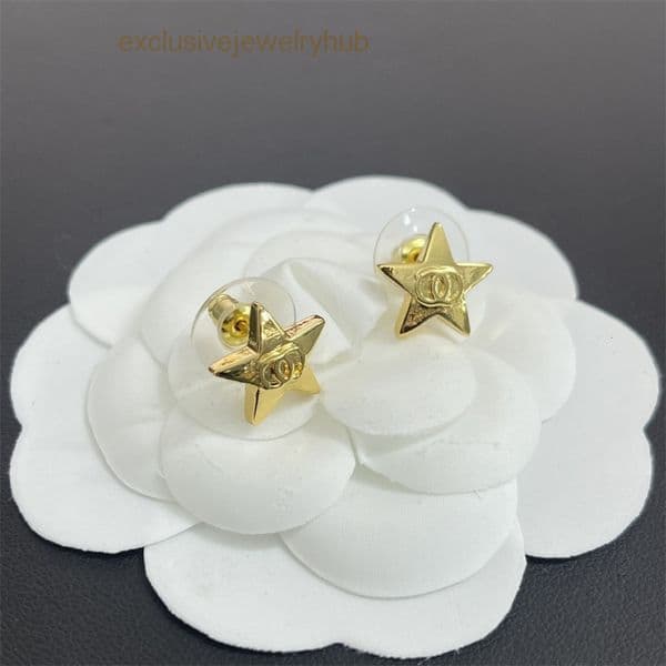 designer earrings for woman channels Sweet and unique earrings with colorful zirconia stars and full diamond studs cc earrings