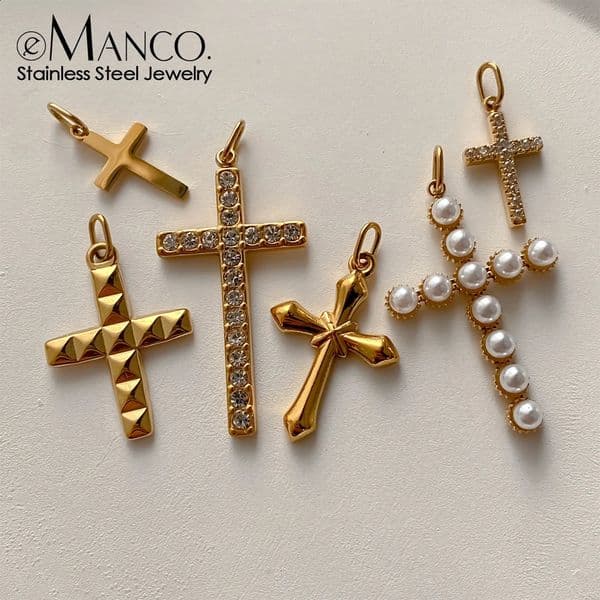 Stainless Steel Cross Charm Pendants For Bracelet Necklace Jewelry Accessories Diy Jewelry Making 48 Hours 260422