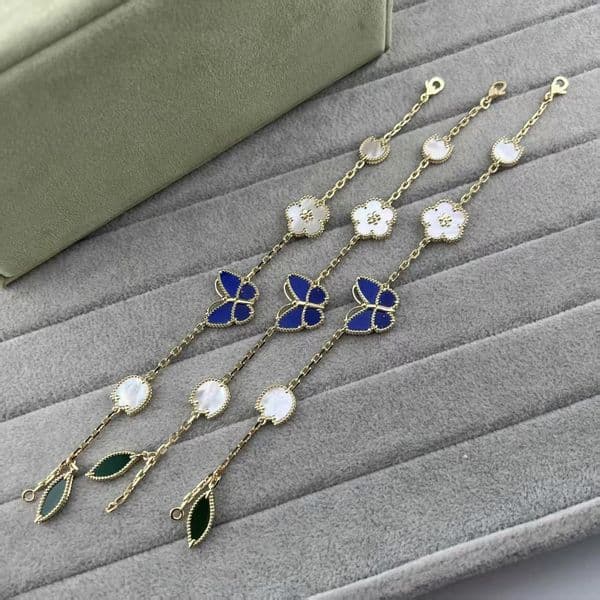 Designer Jewelry vanly cleefbracelet Butterfly Mother-of-Pearl Bracelet Fashionable Butterfly and White Mother-of-Pearl Flower Jewelry