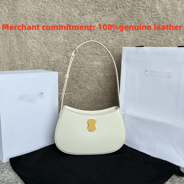 Luxury Designer high quality leather Shoulder Bags Womens hand bag underarm bag cosmetic 2 sizes TRIOMPHES Metal Accessories adjustable shoulder strap