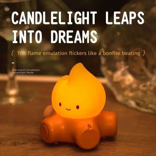 2026 New Bonfire Night Flame Wealth Fire Light Bedroom Desktop Atmosphere Accompanying Sleep Small Desk Lamp