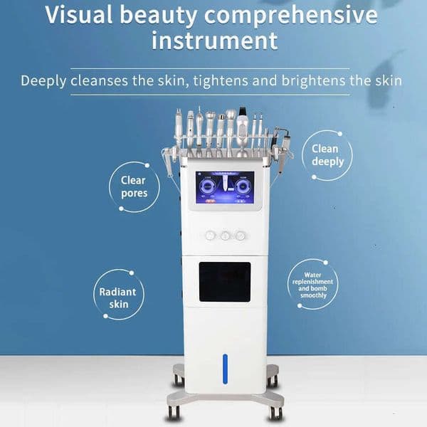 Ace New Arrival 10 In 1 Visual Beauty Instrument H2o2 Face Microdermabrasion Skin Deep Cleaning Aque Jet Dermabrasion Anti-Aging New & Cold Therapy Machine
