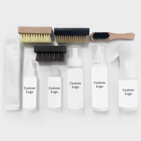 Custom Label Cleaning Kit Sneaker Remove Stains Shoe Cleaner Liquid With Brush Microfiber Towel