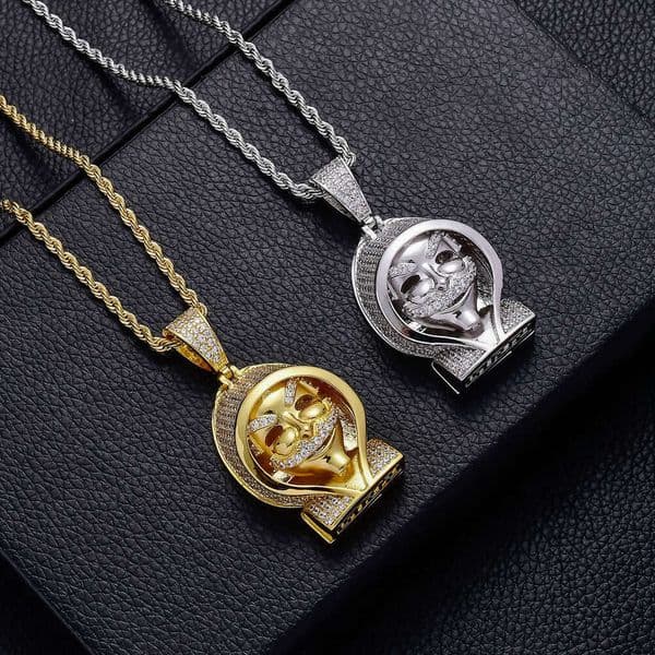 temu hot-selling European and American cross-border exclusive hip-hop accessories, vintage Grim Reaper pendant, cloak skull, punk hiphop