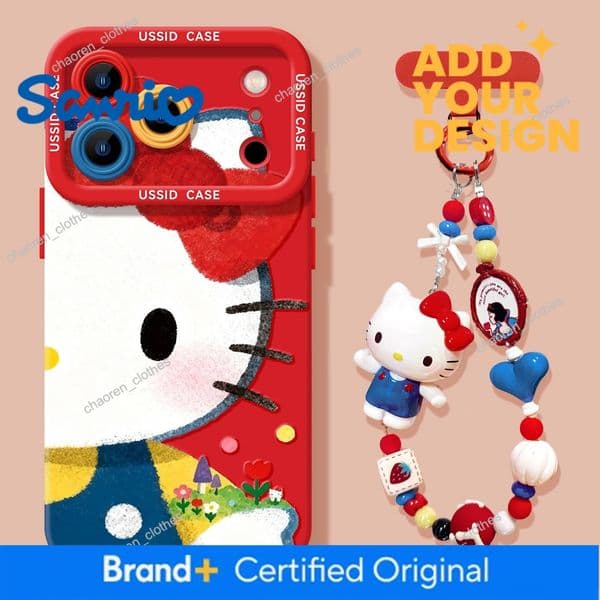 New Year Big Face Cat Compatible with Apple 17pm Red Strap Lanyard 16pro Girls 15 Silicone Soft High-Value Phone Case