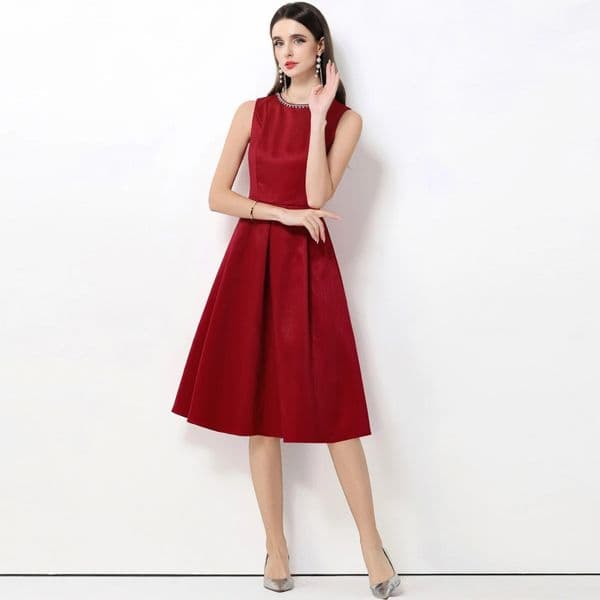 Basic Casual Dresses French Women Luxury Birthday Dress Backless Beading A Line Dress 2026 Sleeveless Celebrity Elegant Evening Club Party Vestidos