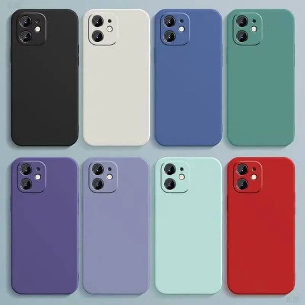Candy Color Silicone Soft For iphone 11 12 13 mini 14 15 16 Plus 16e 17 Air Pro Max Shockproof Camera Protective Cover Case