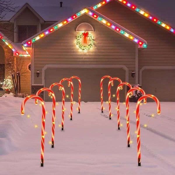 LED Crutch Lights Outdoor Waterproof Lawn Path Glow Party Supplies Solar Lamp Holiday Garden Atmosphere Light