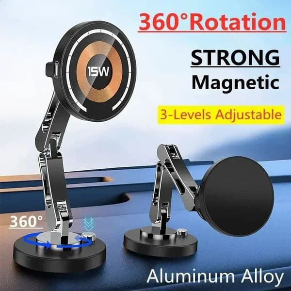 Magnetic Car Wireless Charger Stand Magnet Car Mount Fast Charging Station Phone Holder Bracket For Macsfae iPhone 15 14 13 12 260410