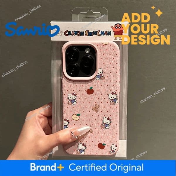 KT Cat Compatible with Apple 15 Pro Max Phone Case iPhone 14 Lychee Pattern 13 Minimalist 12 Cartoon 11 Soft