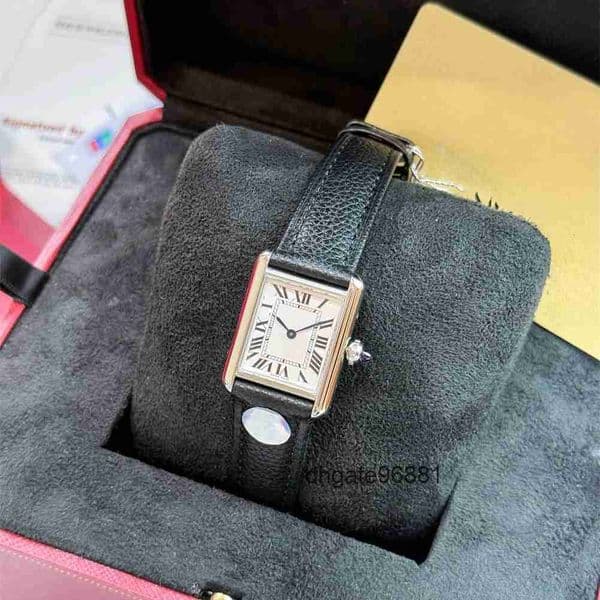 Top quality tanks watch super clone watches watch women mens watch luxury designer watch swiss quartz movement sapphire glass leather strap 22mm with box YJQ5