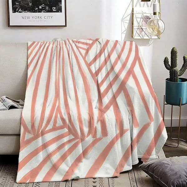 Abstract Sofia Lind Body Line Throw Lightweight 240g Flannel Blanket Soft Skin-friendly for Summer Cooling 260424