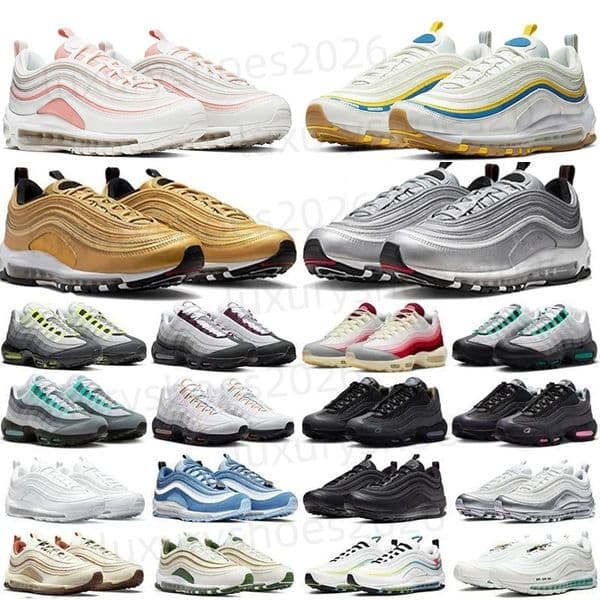 designer shoes running shoes 97s men women Triple Black White Sean Wotherspoon Silver Gold Bullet University Red Volt mens outdoors trainers sports size 36-46