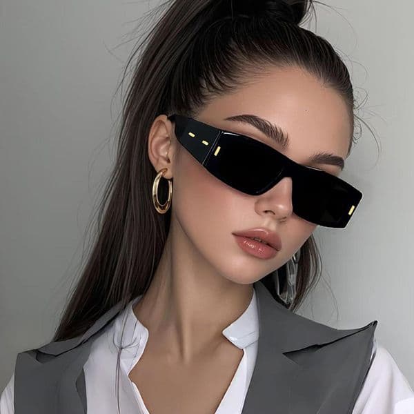 High Quality European and American Retro Rectangular Small Frame Women, High-End Street Fashion Glasses, Sunglasses for Men