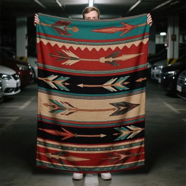 pc Soft Warm Polyester Flannel Blanket with Southwest Arrows Native American n 260424