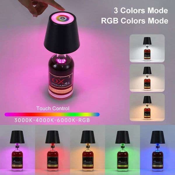 Wireless Table Lamp Wine Bottles LED Bottle Light Outdoor Use Touch Control Ideal For Restaurants Bars Festival Party