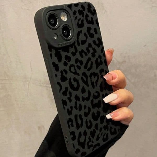 Compatible with Apple 16 Pro Max Creative Personality Leopard Print Phone Silicone 15 Soft Case 14 Shockproof 13 New Model 12 Small