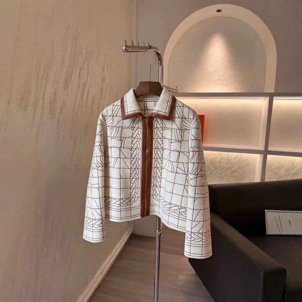 Nanyou High-End Women's Clothing 2025 Fall/Winter New Cowhide Patchwork Double-Sided Cashmere Slim-Fit Coat for Women