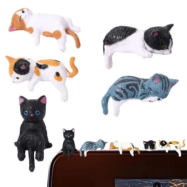 5PCS Car ornament cute cat lazy cat center console screen decoration ornament rearview mirror reclining doll 260424