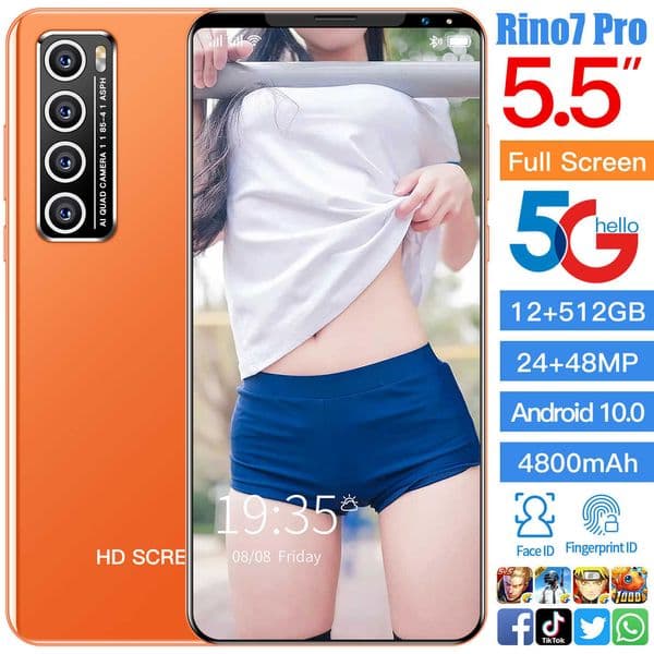 Rino7 Pro smartphone 55-inch Android 10 core 5g mobile phone special low price R251206