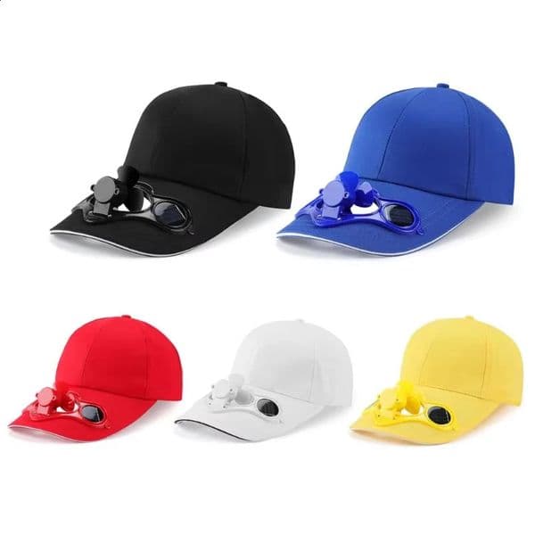 Solar Fan Hat for Men Women - Sun Protection Summer Cooling Cap with USB Rechargeable Fan UV Sunshield Adjustable Breathable 260424